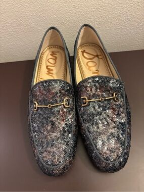 Sam Edelman Womens Lorraine Black,Navy,Gold Loafers 
Size 7 1/2W